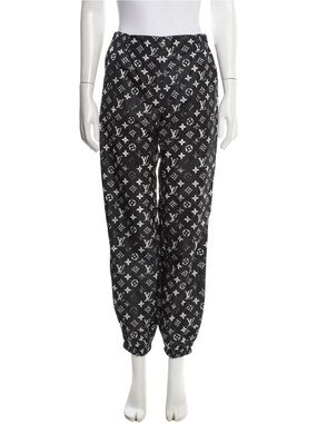 Louis Vuitton Black & White Monogram Track Joggers